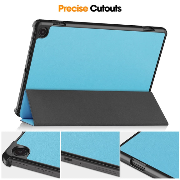 For Amazon Fire Max 11 ENKAY Tri-fold Custer Texture Leather Smart Tablet Case(Dark Green)