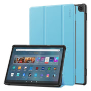 For Amazon Fire Max 11 ENKAY Tri-fold Custer Texture Leather Smart Tablet Case(Light Blue)