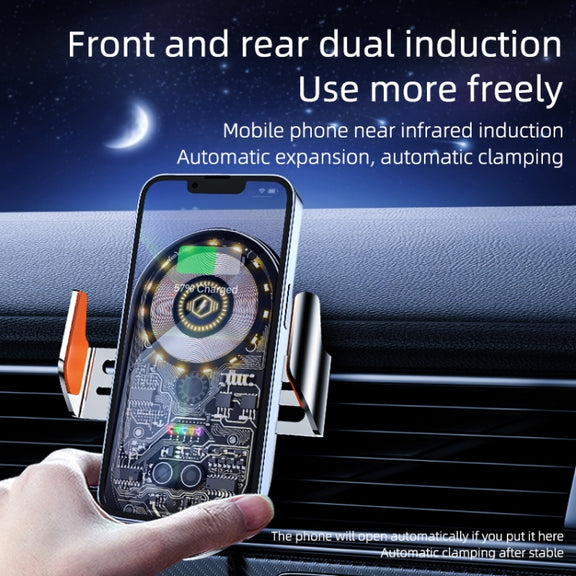C12 Wireless Fast Charging Car Bracket Interior Cup Air Outlet Fixing Clip Induction Luminous LOGO