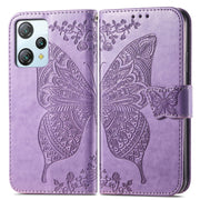 For Blackview A53 Butterfly Love Flower Embossed Leather Phone Case(Lavender)