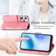 For Blackview A53 Butterfly Love Flower Embossed Leather Phone Case(Lavender)