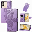 For vivo X100 Butterfly Love Flower Embossed Leather Phone Case(Lavender) - X100 Cases by imak | Online Shopping South Africa | PMC Jewellery | Buy Now Pay Later Mobicred