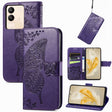 For vivo X100 Butterfly Love Flower Embossed Leather Phone Case(Purple) - vivo Cases by imak | Online Shopping South Africa | PMC Jewellery | Buy Now Pay Later Mobicred