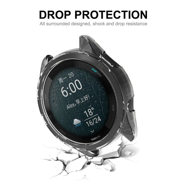 For Garmin Forerunner 965 ENKAY Hat-Prince Transparent TPU Frame Drop Protection Case(Blue)