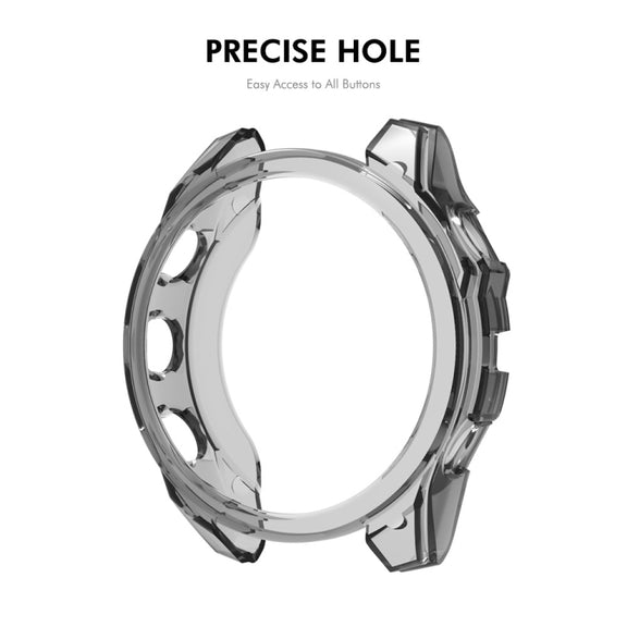 For Garmin Fenix 8 AMOLED 43mm ENKAY Hat-Prince Transparent TPU Frame Drop Protection Case(Orange)