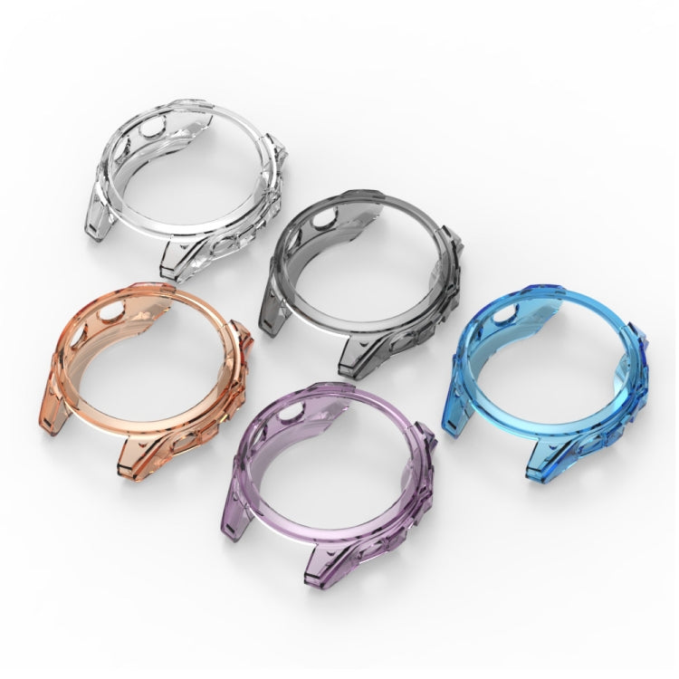 For Garmin Fenix 8 AMOLED 43mm ENKAY Hat-Prince Transparent TPU Frame Drop Protection Case(Orange)