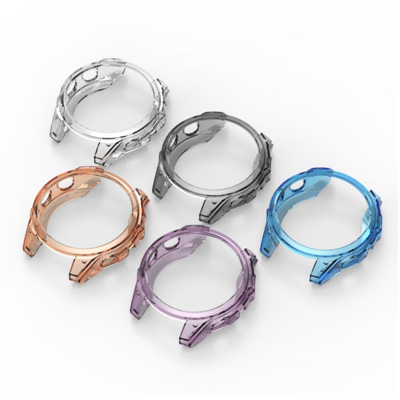 For Garmin Fenix 8 AMOLED / MIP 47mm ENKAY Hat-Prince Transparent TPU Frame Drop Protection Case(Grey)