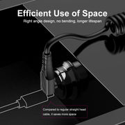 ENKAY Type-C to Type-C / 8 Pin 3A Elbow Expansion Spring Coiled Fast Chrging Data Cable, Length: 1.5m
