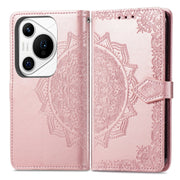 For Huawei Pura 70 Ultra Mandala Flower Embossed Leather Phone Case(Rose Gold)
