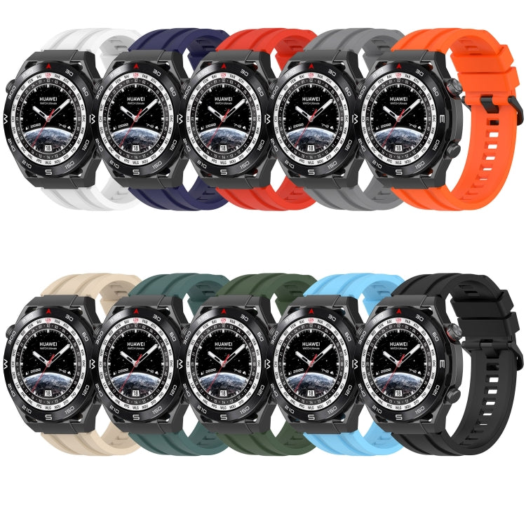 For Huawei Watch Ultimate Long & Short Sports Solid Color Silicone Watch Band Set(Grey)
