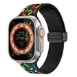 For Apple Watch 4 40mm Rainbow Dots Silicone Magnetic Black Buckle Watch Band(Black) - Watch Bands by PMC TechLife | Online Shopping South Africa | PMC TechLife