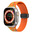 For Apple Watch 2 42mm Rainbow Dots Silicone Magnetic Black Buckle Watch Band(Orange) - Watch Bands by PMC TechLife | Online Shopping South Africa | PMC TechLife