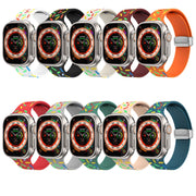 For Apple Watch 5 40mm Rainbow Dots Silicone Magnetic Buckle Watch Band(Red)