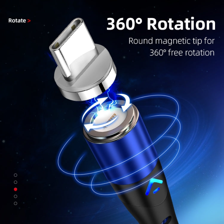 ENKAY 3A USB to 8 Pin Magnetic Fast Charging Data Cable with LED Light, Length:2m(Black)