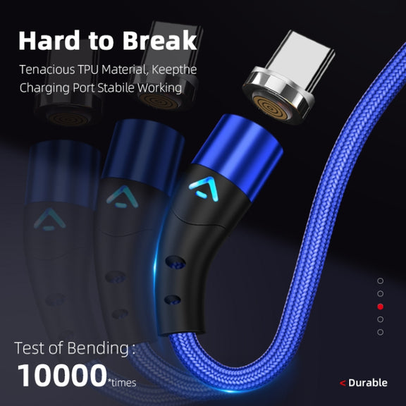 ENKAY 3A USB to 8 Pin Magnetic Fast Charging Data Cable with LED Light, Length:1m(Black)