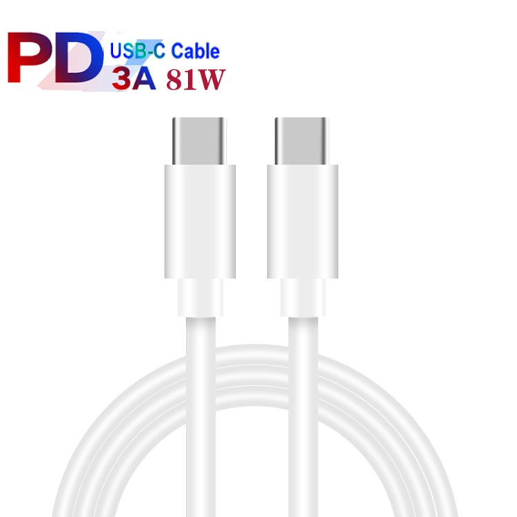 GaN PD65W Type-C x 2 + USB3.0 Charger with Type-C to Type-C Data Cable ,EU Plug(Black)