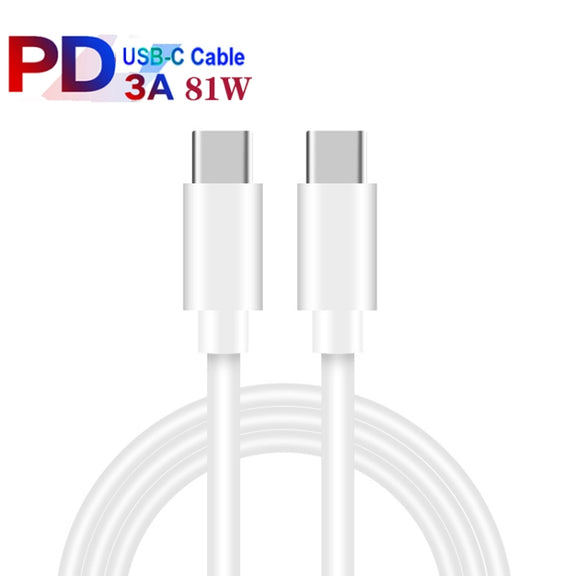 GaN PD65W Type-C x 2 + USB3.0 Charger with Type-C to Type-C Data Cable ,EU Plug(Black)