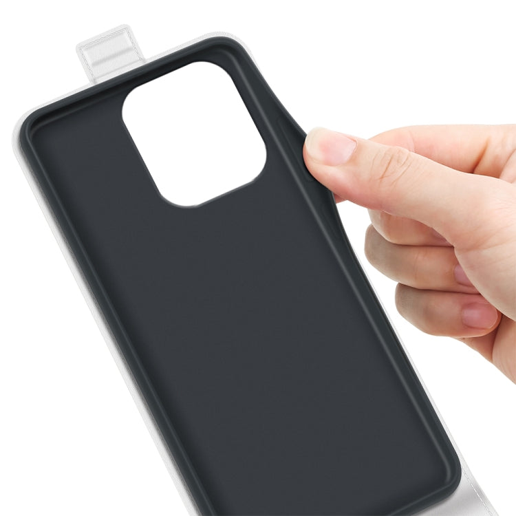 For iPhone 16 Pro R64 Texture Single Vertical Flip Leather Phone Case(White)