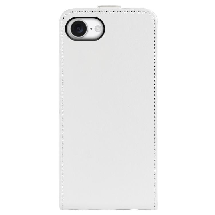 For iPhone 16e R64 Texture Single Vertical Flip Leather Phone Case(White)