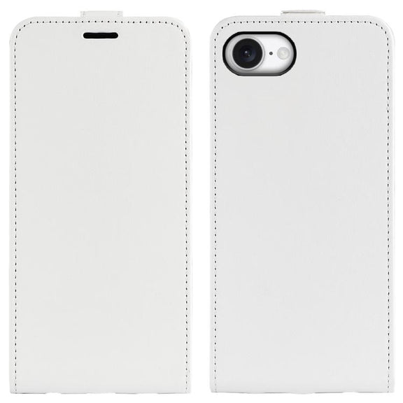 For iPhone 16e R64 Texture Single Vertical Flip Leather Phone Case(White)
