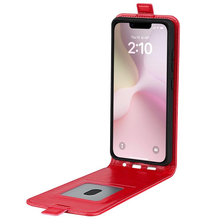 For iPhone 16e R64 Texture Single Vertical Flip Leather Phone Case(Red)