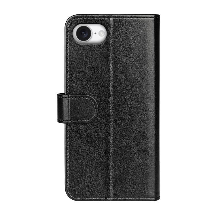For iPhone 16e R64 Texture Horizontal Flip Leather Phone Case(Black)