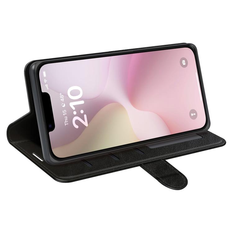 For iPhone 16e R64 Texture Horizontal Flip Leather Phone Case(Black)