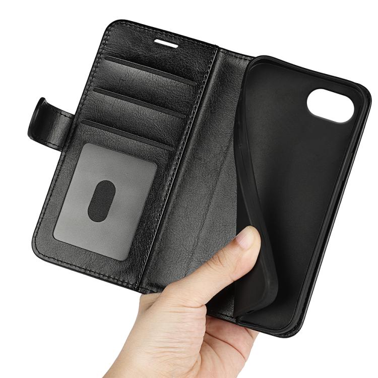 For iPhone 16e R64 Texture Horizontal Flip Leather Phone Case(Black)