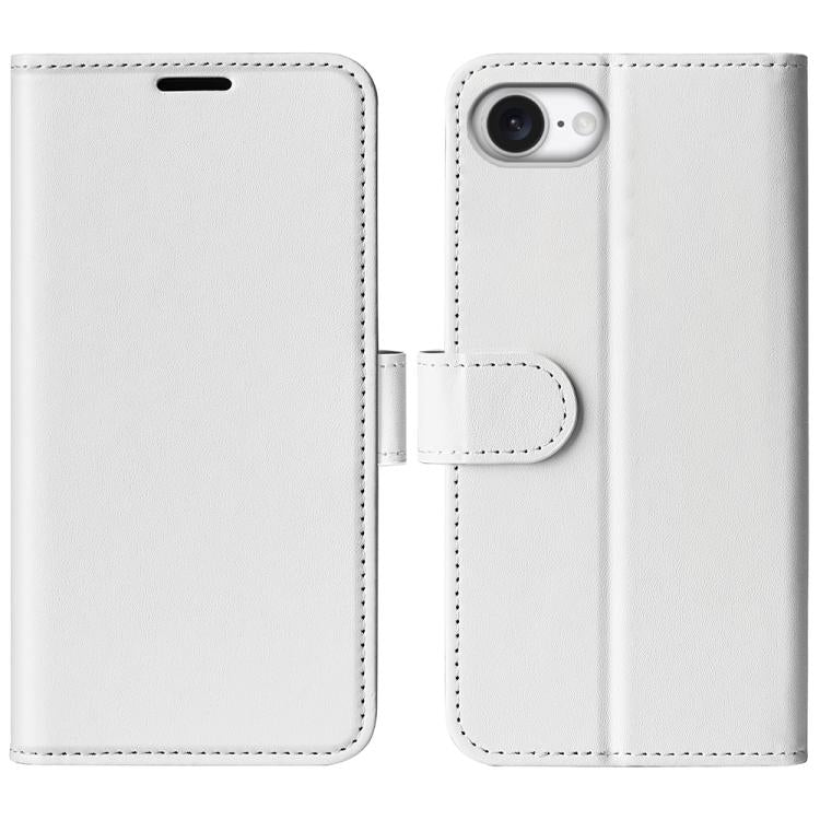 For iPhone 16e R64 Texture Horizontal Flip Leather Phone Case(White)
