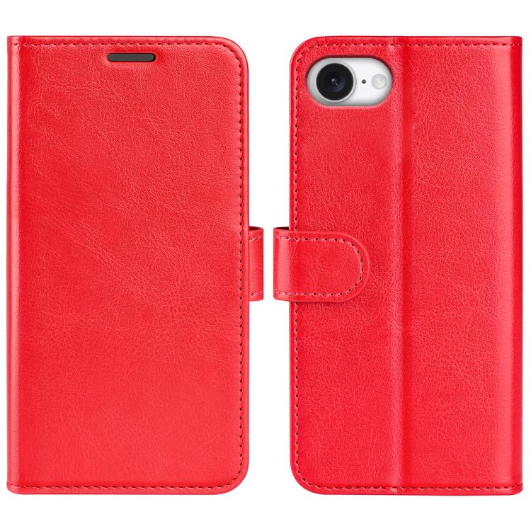 For iPhone 16e R64 Texture Horizontal Flip Leather Phone Case(Red)