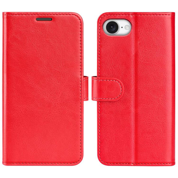 For iPhone 16e R64 Texture Horizontal Flip Leather Phone Case(Red)
