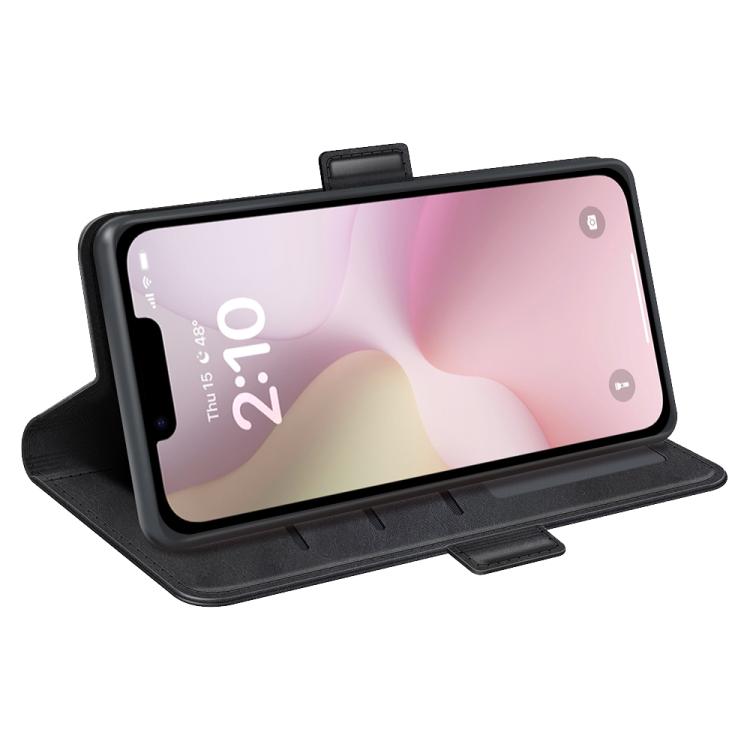 For iPhone 16e Dual-side Magnetic Buckle Horizontal Flip Leather Phone Case(Black)