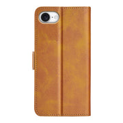 For iPhone 16e Dual-side Magnetic Buckle Horizontal Flip Leather Phone Case(Yellow)
