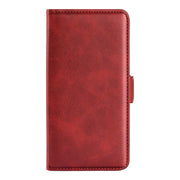 For iPhone 16e Dual-side Magnetic Buckle Horizontal Flip Leather Phone Case(Red)