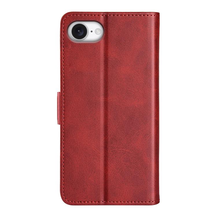 For iPhone 16e Dual-side Magnetic Buckle Horizontal Flip Leather Phone Case(Red)