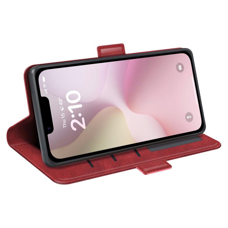 For iPhone 16e Dual-side Magnetic Buckle Horizontal Flip Leather Phone Case(Red)