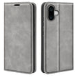 For iPhone 16 Pro Retro-skin  Magnetic Suction Leather Phone Case(Grey) - iPhone 16 Pro Cases by PMC TechLife | Online Shopping South Africa | PMC TechLife | Buy Now Pay Later Mobicred