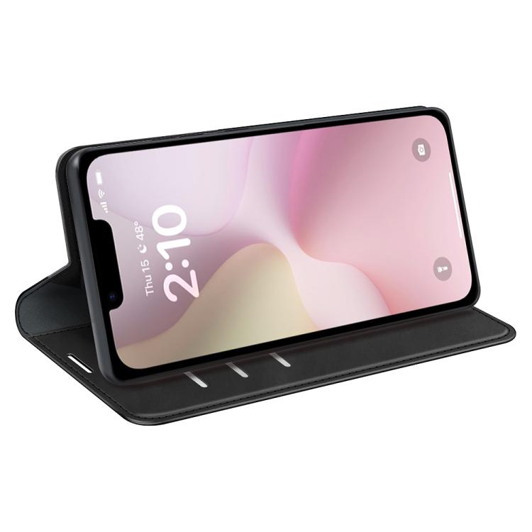 For iPhone 16e Retro-skin Magnetic Suction Leather Phone Case(Black)