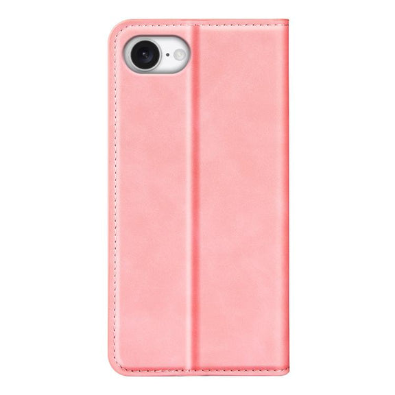 For iPhone 16e Retro-skin Magnetic Suction Leather Phone Case(Pink)