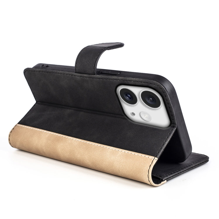 For iPhone 16 Pro Stitching Horizontal Flip Leather Phone Case(Black)