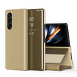 For Galaxy Z Fold 5 5G Plated Mirror Horizontal Flip Leather Phone Case with Holder(Gold) - free shipping - PMC TechLife - Order now!