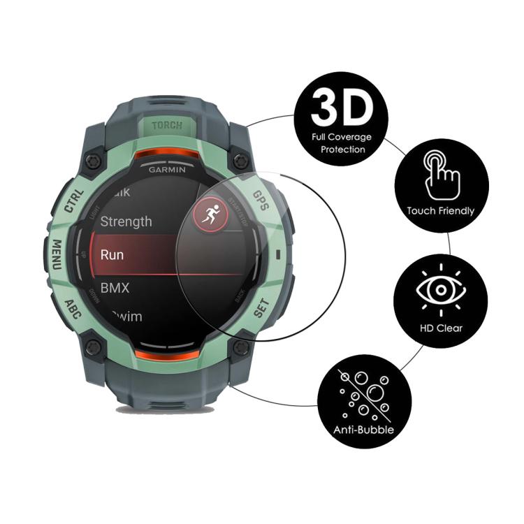 For Garmin Instinct 3 AMOLED / Solar 50mm ENKAY 3D Full Coverage Soft PC Edge PMMA HD Screen Protector Film