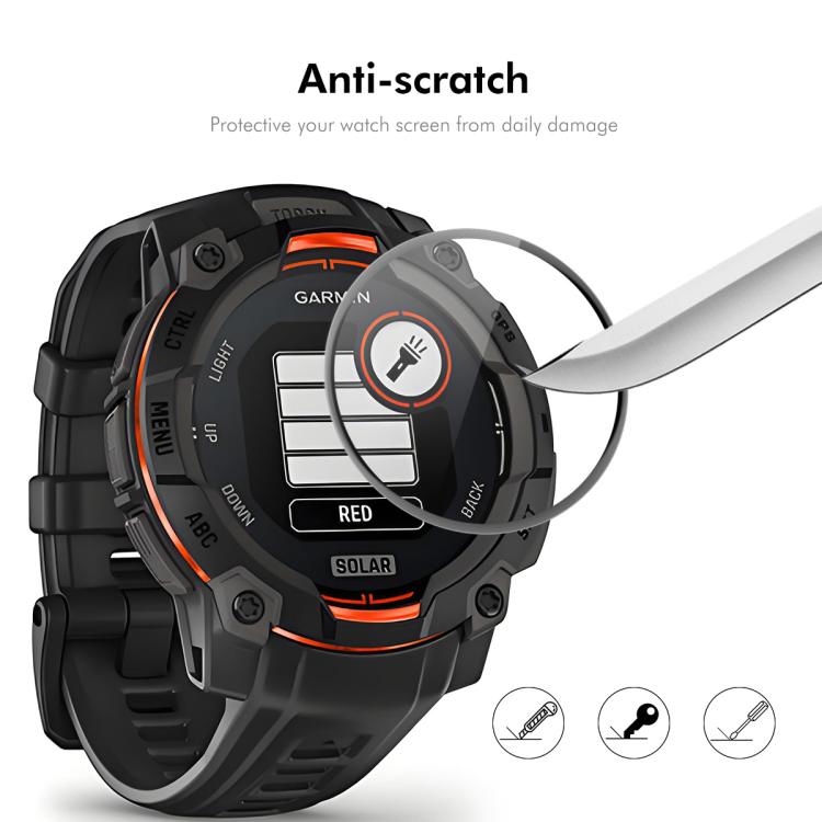 For Garmin Instinct E 45mm 2pcs ENKAY 3D Full Coverage Soft PC Edge PMMA HD Screen Protector Film