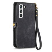 For Samsung Galaxy S20 FE Geometric Zipper Wallet Side Buckle Leather Phone Case(Black)