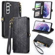 For Samsung Galaxy Note20 Ultra Geometric Zipper Wallet Side Buckle Leather Phone Case(Black) - free shipping - PMC TechLife - Order now!