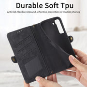 For Samsung Galaxy Note20 Ultra Geometric Zipper Wallet Side Buckle Leather Phone Case(Black)