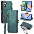 For Samsung Galaxy A31 Geometric Zipper Wallet Side Buckle Leather Phone Case(Green) - free shipping - PMC TechLife - Order now!