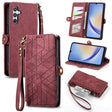 For Samsung Galaxy A31 Geometric Zipper Wallet Side Buckle Leather Phone Case(Red) - free shipping - PMC TechLife - Order now!