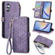 For Samsung Galaxy A51 Geometric Zipper Wallet Side Buckle Leather Phone Case(Purple) - free shipping - PMC TechLife - Order now!