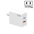 GaN PD48W Type-C PD3.0 + USB3.0 Fast Charger ，US Plug(White) - free shipping - PMC TechLife - Order now!